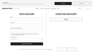 Create an Account - Urban Outfitters UK