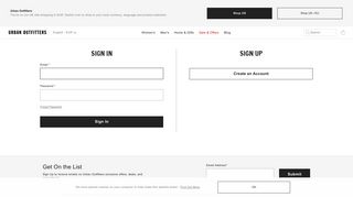 Sign Up - Urban Outfitters UK