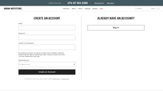 Create an Account - Urban Outfitters
