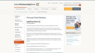 Personal Online Banking - Urban Partnership Bank