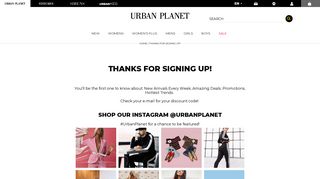 Thanks for Signing Up! | Urban Planet