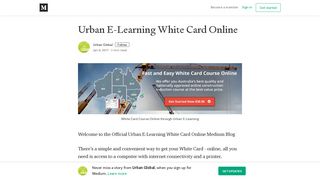 Urban E-Learning White Card Online – Urban Global – Medium