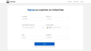 Signup - UrbanClap Partner