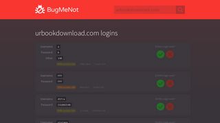 urbookdownload.com passwords - BugMeNot