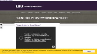 Online GroupX Reservation Help & Policies - LSU UREC