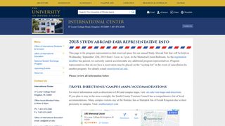 2018 Study Abroad Fair Representative Info - University of Rhode Island