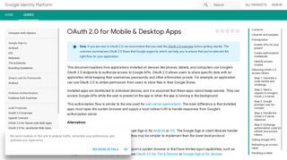 OAuth 2.0 for Mobile & Desktop Apps | Google Identity Platform ...