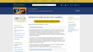 Faculty & Staff Access on e-Campus - The University of Rhode Island