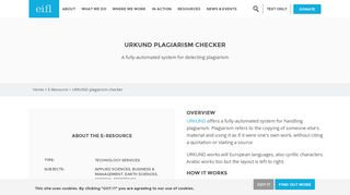 URKUND plagiarism checker | EIFL