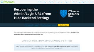 Recovering Admin/Login URL (Hide Backend Setting) | iThemes ...
