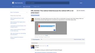 URL blocked: This redirect failed because the redirect URI ... - Facebook