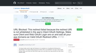 URL Blocked: This redirect failed because the redirect URI is ... - GitHub