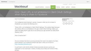 Error: Given URL is not whitelisted in Client OAuth Settings - when ...