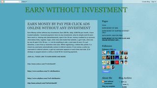 earn money by pay per click ads online without any investment