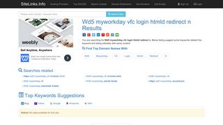 Wd5 myworkday vfc login htmld redirect n Results For Websites Listing