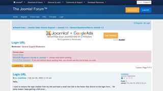 Login URL - Joomla! Forum - community, help and support