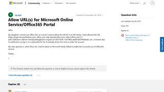 Allow URL(s) for Microsoft Online Service/Office365 Portal ...