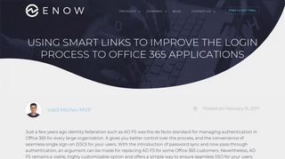 Using smart links to improve the login process to Office 365 applications