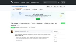 Facebook doesn't accept OAuth Redirect URI specified by tutorial ...