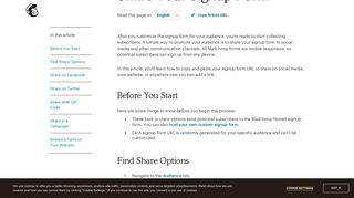 Share Your Signup Form - MailChimp