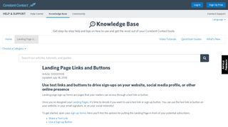 Landing Page Links and Buttons - Constant Contact Knowledge Base