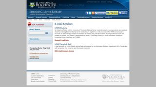 Email Services, Miner Library - URMC - University of Rochester