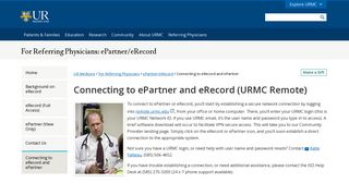 Connecting to eRecord and ePartner - URMC - University of Rochester