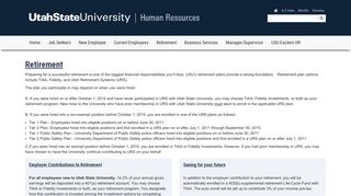 Retirement | Human Resources | USU