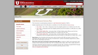 URS Plan - University of Utah - Human Resources