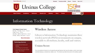 Wireless Access | Information Technology | Ursinus College