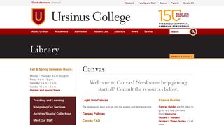 Canvas | Library | Ursinus College