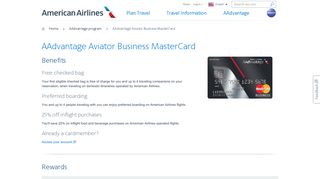 AAdvantage Aviator Business Mastercard ... - American Airlines