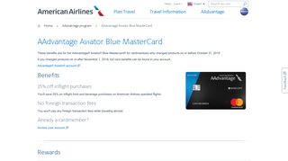 AAdvantage Aviator Blue Mastercard ... - American Airlines