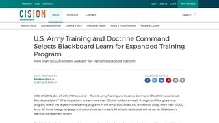 U.S. Army Training and Doctrine Command Selects Blackboard Learn ...