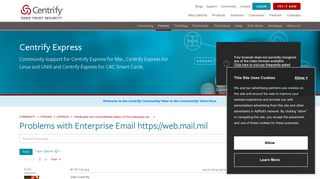 Problems with Enterprise Email https://web.mail.mi... - Centrify ...