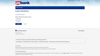 Login Assistance - US Bank