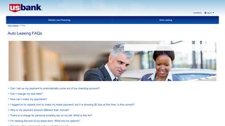 Auto Leasing - Frequently Asked Questions | U.S. Bank