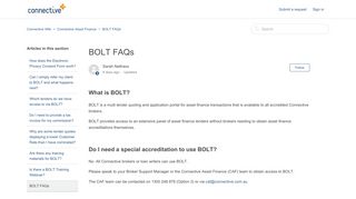 BOLT FAQs – Connective Wiki