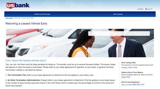 Returning a Leased Vehicle Early - USBank