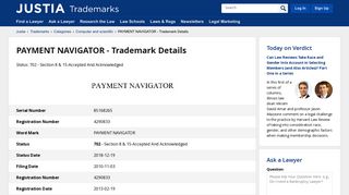PAYMENT NAVIGATOR Trademark of U.S. BANK N.A. - Registration ...