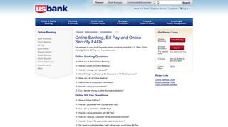 Online Banking Information| Online Bill Pay FAQ| U.S. Bank
