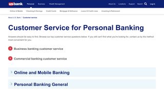 Customer service | U.S. Bank