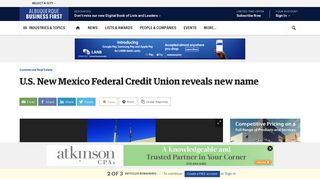 U.S. New Mexico Federal Credit Union changes name to U.S. Eagle ...