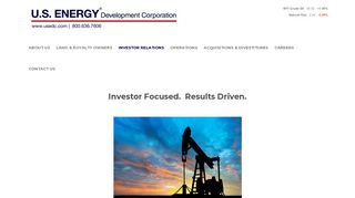 Investor Relations – U.S. Energy Development Corporation