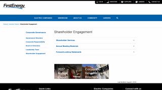 Shareholder Engagement - FirstEnergy Corp.