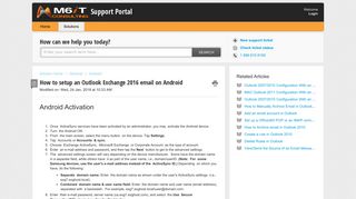 How to setup an Outlook Exchange 2016 email on Android : Support ...