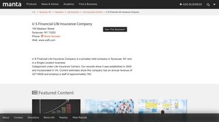 US Financial Life Insurance Company Syracuse NY, 13202 – Manta.com