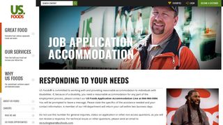Job Application Accommodation | US Foods
