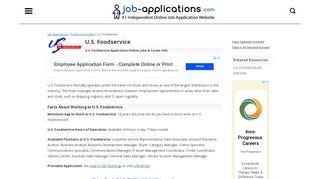 U.S. Foodservice Application, Jobs & Careers Online