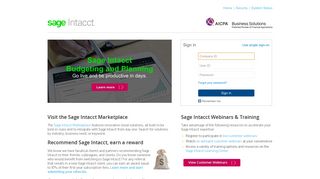Accounting Software Login - Intacct